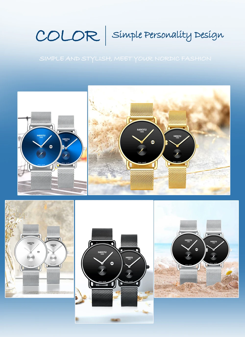 Кварцевые часы для влюбленных NIBOSI для женщин и мужчин, Relogio Feminino, пара часов, лучший бренд, роскошные женские часы, золотые кварцевые