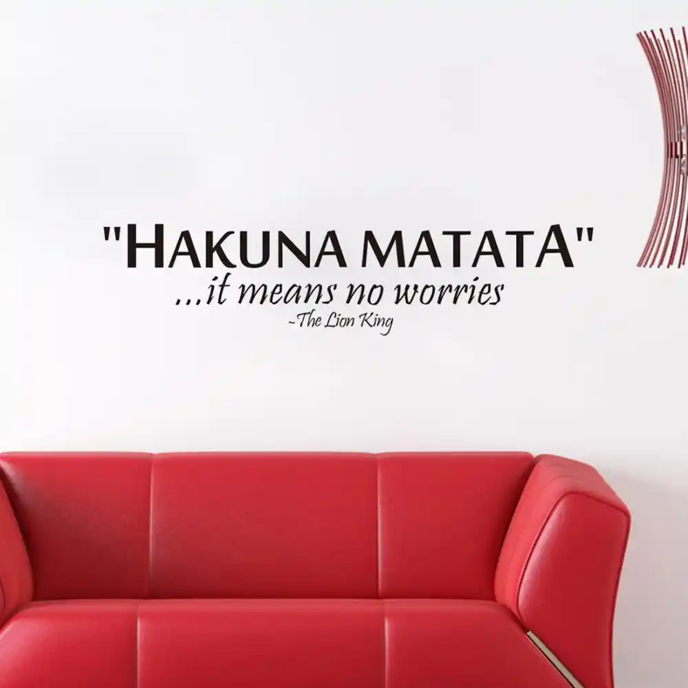 The Lion King Inspiration Quote Words Hakuna Matata No Worry Home Decor Wall Sticker For Kids Room Decoration Stickers