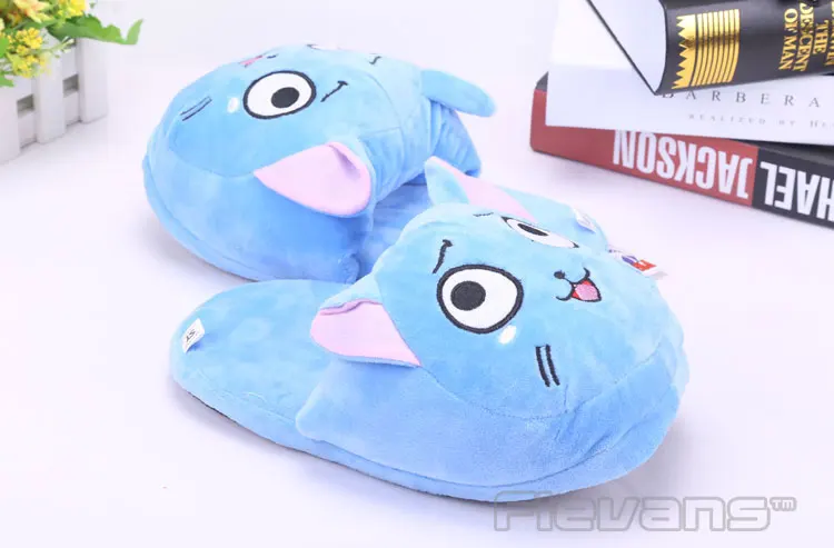 Fairy Tail Anime Happy Plush Toy Slippers Unisex Winter Warm House Shoes One Pair - 2