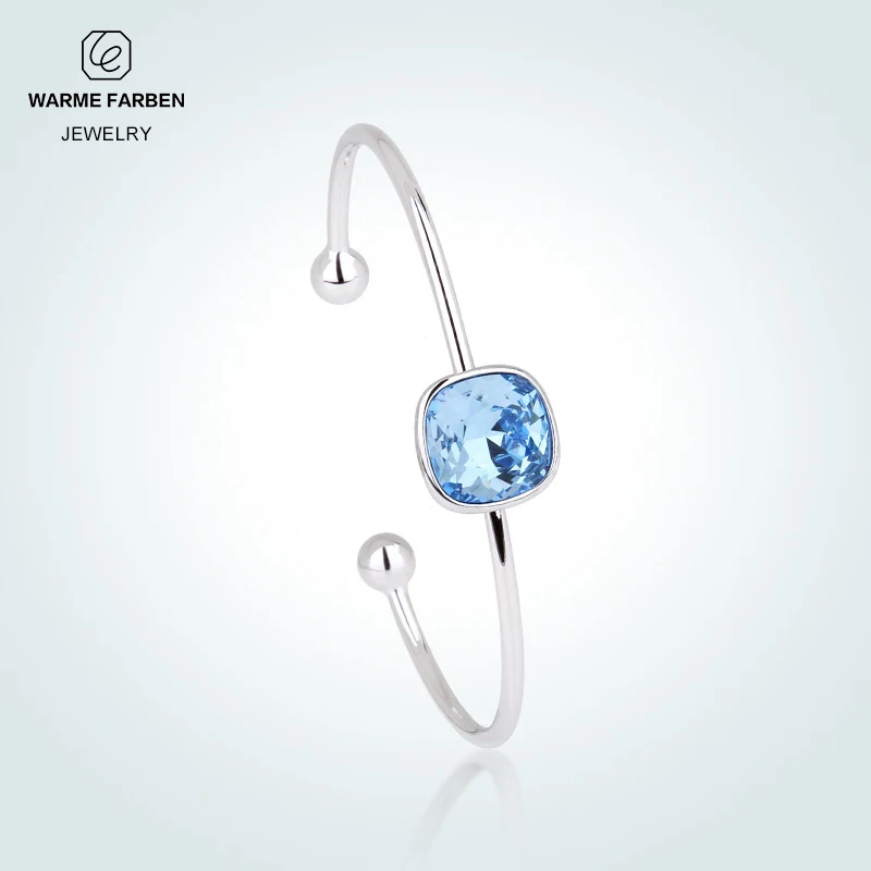 

Warme Farben Summer Style Bangles for Women Square Crystal Design Simple Bangles Made with Swarovski Crystal Gift for Young Girl