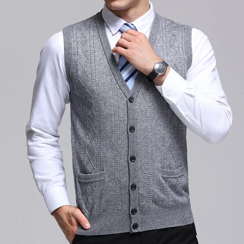 Ceny 2020 nowa marka modowa sweter męska sweter żakardowa w stylu slim Fit bluzy dzianina kamizelka jesień koreański styl Casual męskie ubrania