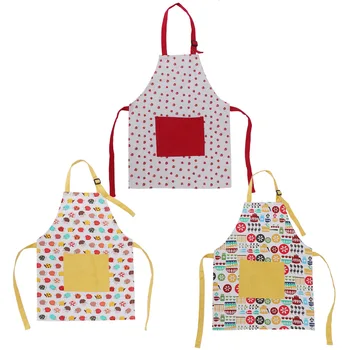 

1pc Hanging Neck Kids Apron Painting Cute Cotton Apron Pinafore Cooking Bib For Cooking Children Kitchen Baking Artist Aprons