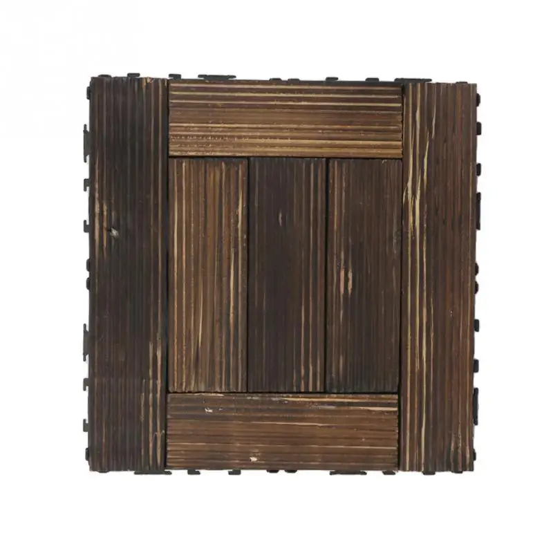 Image Hot Bare Decor Floor Interlocking Flooring Tiles in Solid Teak Wood Oiled Finish