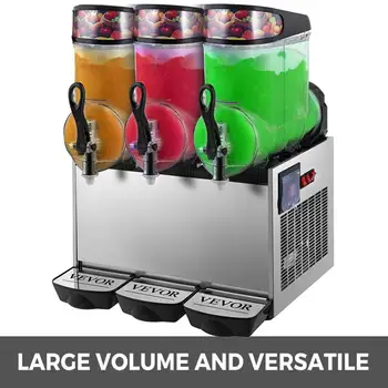 

Triple-Bowl Full Size Slush Frozen Drink Machine 900W Commercial Use 12L*3