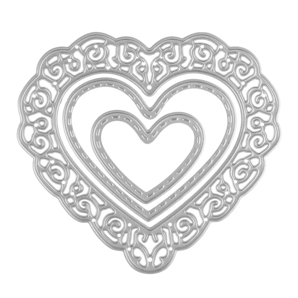 JX-LCLYL 3pcs heart flower DIY knife molding  knife mold carbon steel die cutting