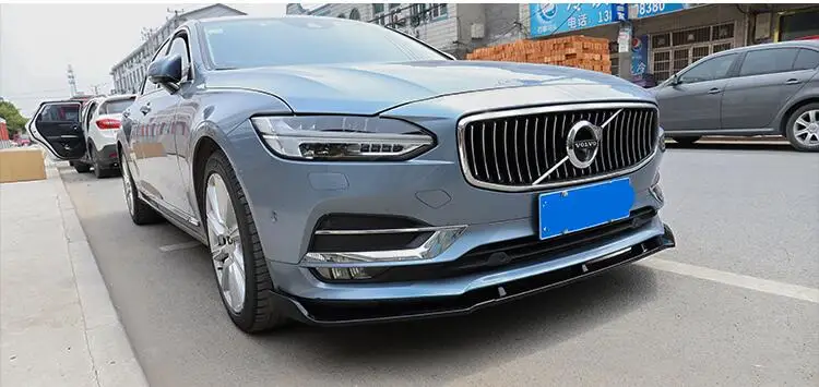 Для Volvo S90 переднего бампера Диффузор защитные бамперы спортивные PP Материал автомобильной аварии Лопата черный подходит солнцезащитный козырек Volvo S90