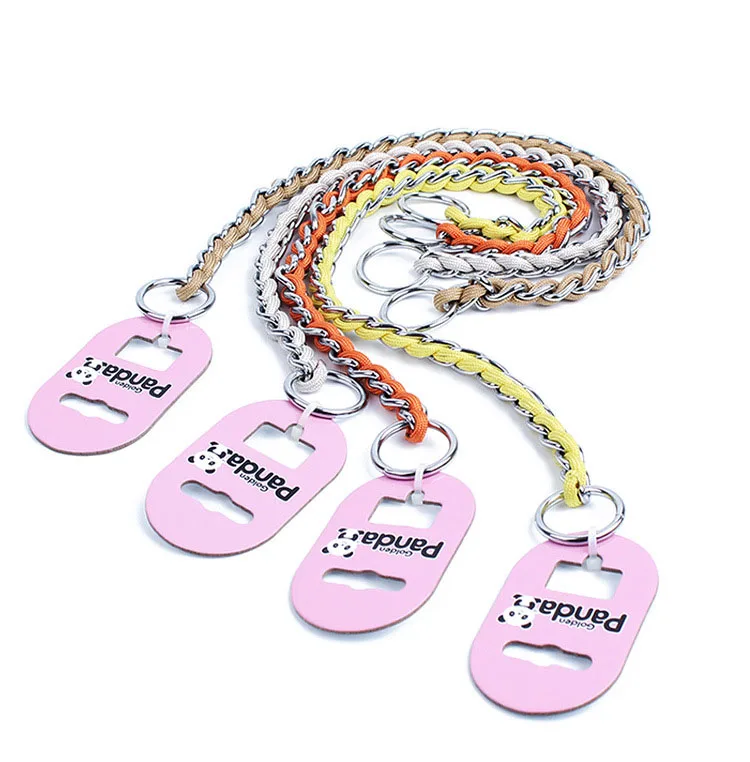 Dog Iron thick P Slip Chains basic collars metal nylon chain twisted