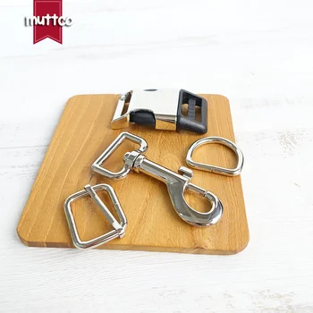 

100sets/lot (metal buckle+adjust buckle+D ring+metal dog clasp/set) 25mm sewing DIY dog collar leash pet straps accessories