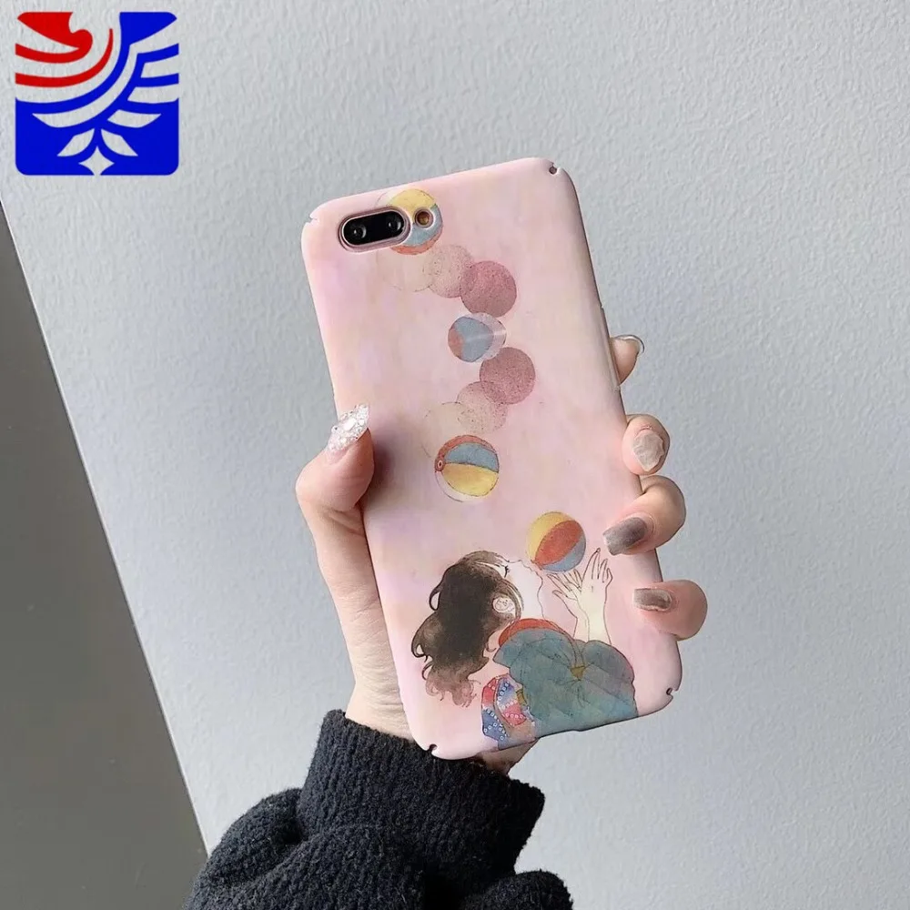 PEIPENG Anime cartoon girl scrub Hard shell For iPhone 7 7Plus 6 6S 6Plus 8 8Plus X XR XS Max TPU Anti-fall lovely Phone Case04