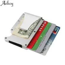 Aelicy Металлический Мини зажим для денег модный бренд черный белый держатель для кредитных карт с RFID Анти-главный мужской кошелек для визиток