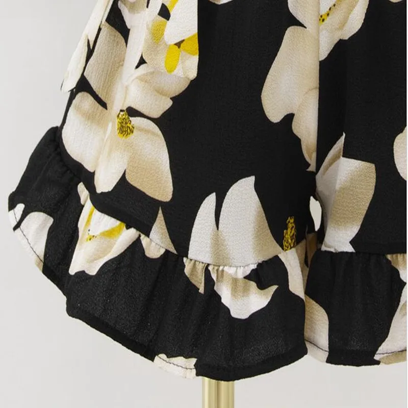 Летний стильный модный женский игровой костюм Vestio плюс размер платья с v-образным вырезом с цветочным принтом шифоновый комбинезон для женщин большие комбинезоны