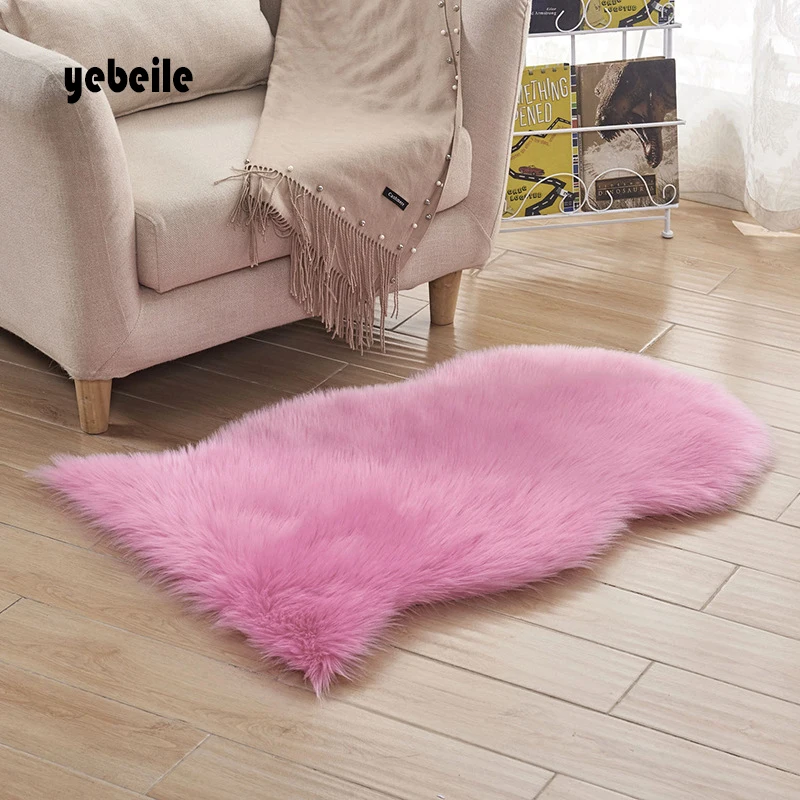 Yebeile Искусственная овчина ковер с длинным ворсом для гостиной спальни ковры кожа мех простые пушистые коврики моющиеся спальни искусственный коврик