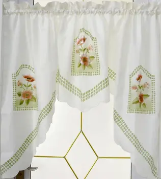 

2018 Pastoral style European short curtain Polyester window curtains kitchen curtain