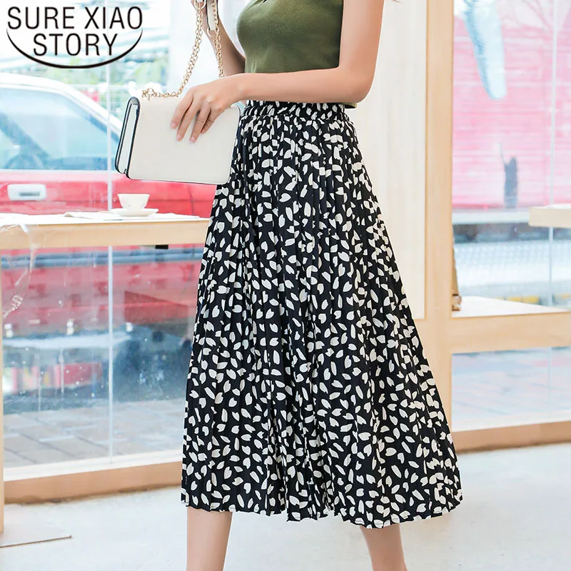 

Fashion skirt s for women 2019 shirts skirt high waist skirt Empire A-Line Floral office Lady korean skirt black skirt 3564 50