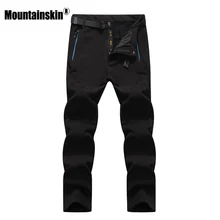 Мужские Зимние флисовые штаны из материала Софтшелл на флисе, модные водонепроницаемые мужские брюки, плотные брендовые теплые штаны SA401, 5XL