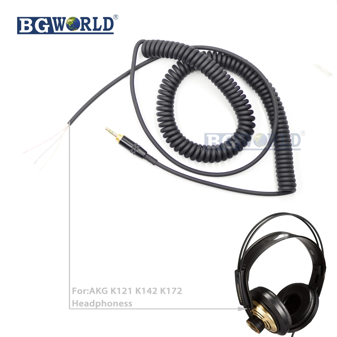 BGWORLD Replacement Coiled DJ Wire Cable Line Plug earohone cables For