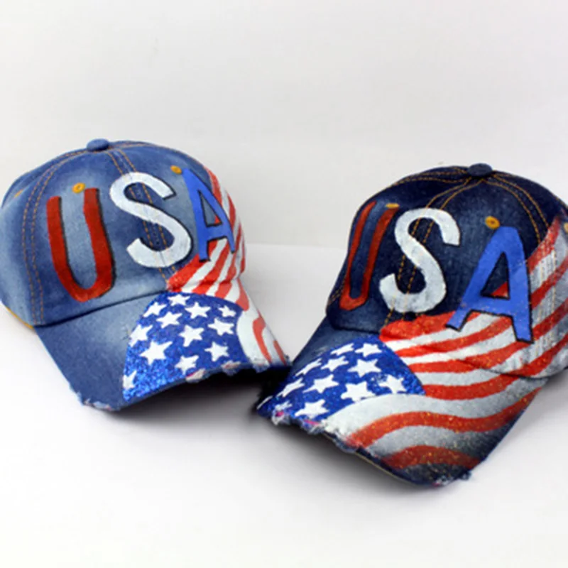 

New High Quality Vintage Denim USA Baseball Cap Fashion Trend Hip Hop Hat Spring Man Woman Sport Adjustable Solid Trucker letter