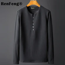 Осень,, мужская хлопковая бархатная теплая рубашка с подкладкой, толстовка с капюшоном, одежда с длинным рукавом, майка, тонкое мужское термобелье