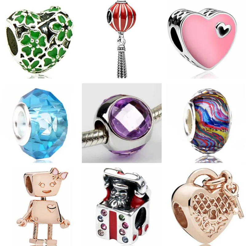 

Vintage Alloy Sock Flowers Strawberry Balloon Hamsa Hand Beads Charms Fit Original Pandora Bracelets for Women Night Club DIY