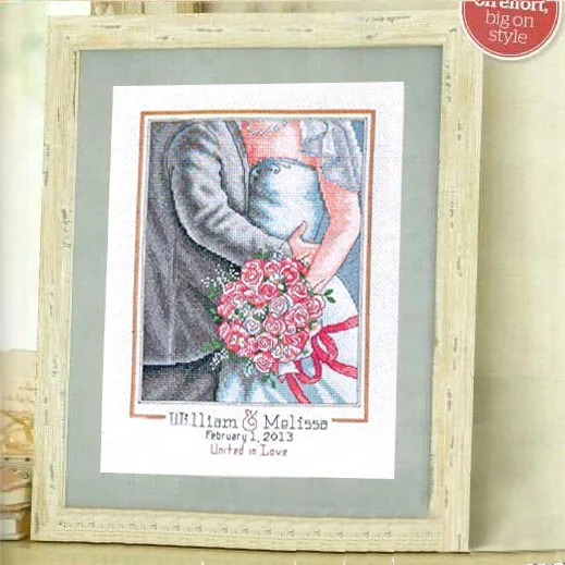 

Free Delivery Top Quality Lovely Counted Cross Stitch Kit Embrace Wedding Record Anniversary Love dim 73806