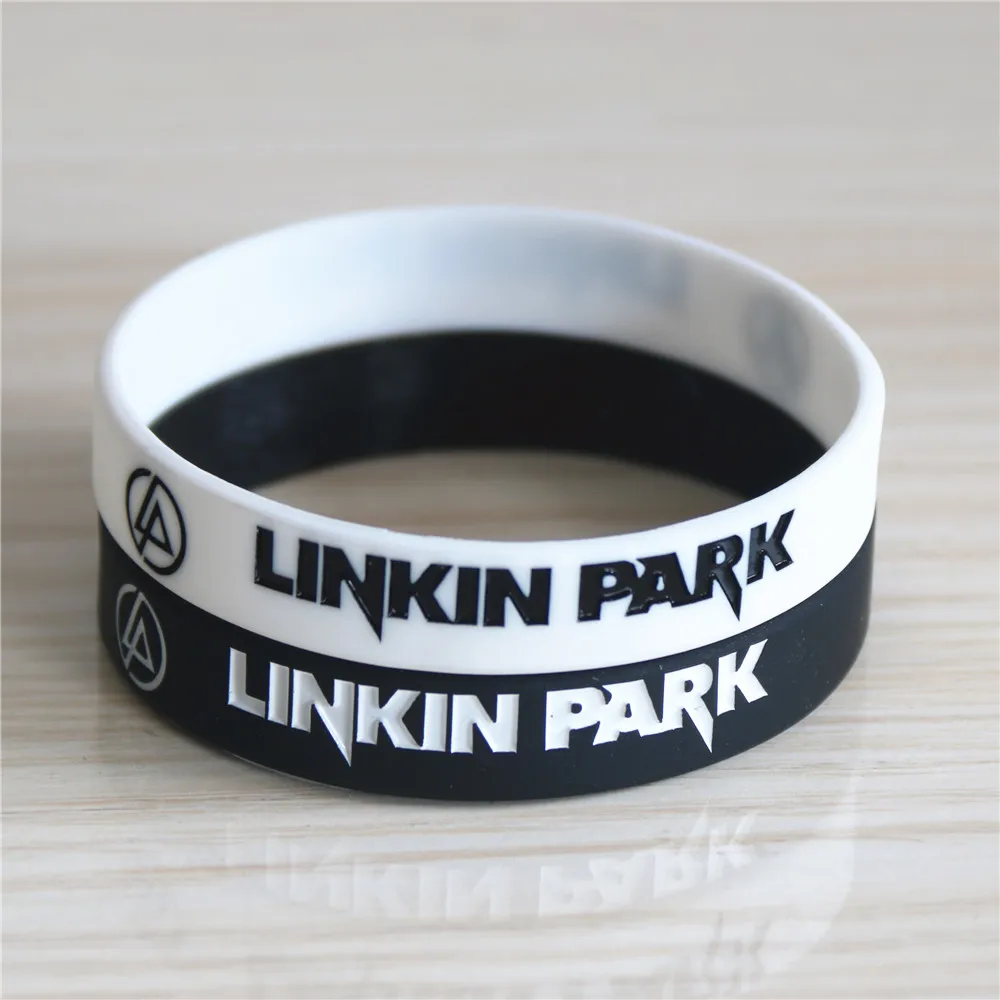 LUKENI 1 шт. Лидер продаж LINKIN PARK Band Силиконовый Браслет черный белый рок музыка группа силиконовые браслеты и браслеты подарок SH072