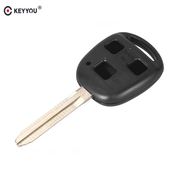 

KEYYOU 20X 3 Buttons Remote Key Shell For TOYOTA 43 Cruiser Camry Fob Auto Car Key Case Cover Uncut Blade Car-styling