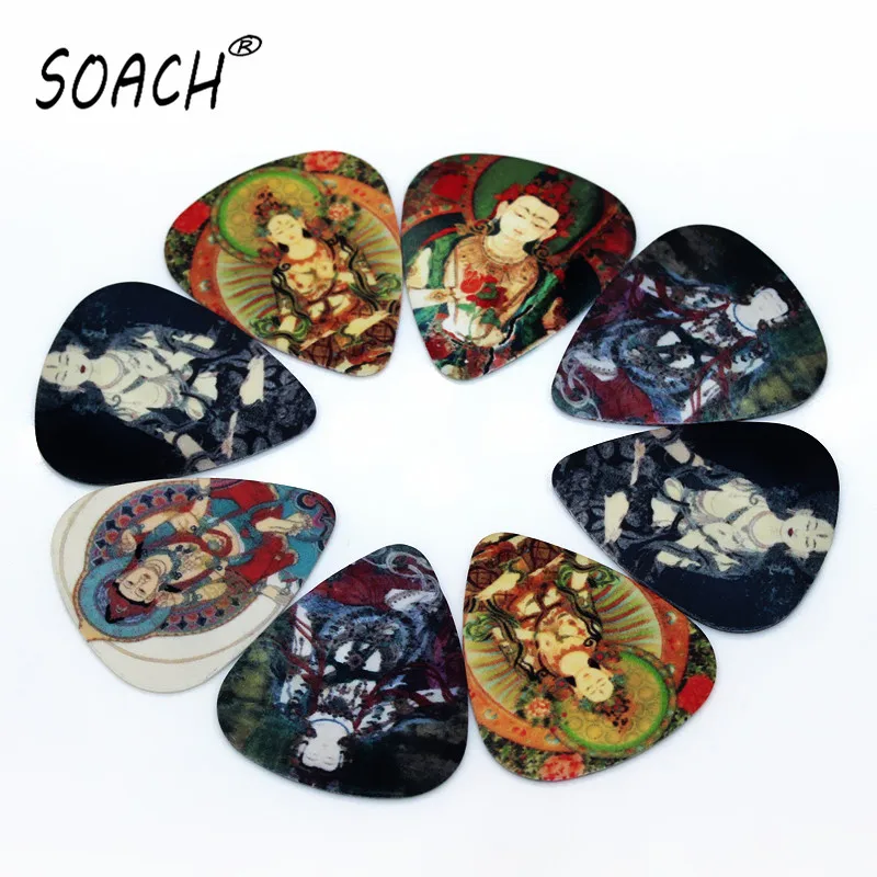 

SOACH 50pcs 0.71/0.46/1.0mm Three thicknesses Buddha production Guitar picks paddle accessories pick