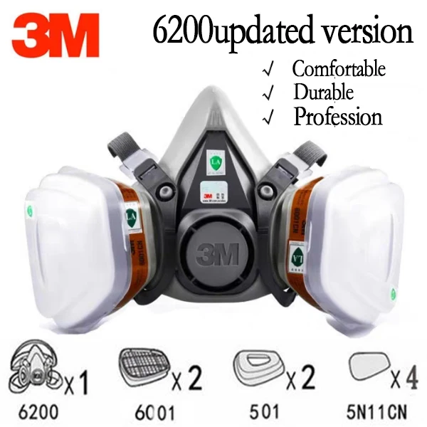 

3M gas mask spray paint special protective mask 6200 industrial dust respirator mask chemical gas anti-odor