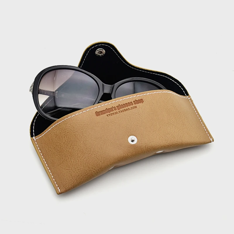 

Vazrobe Thick PU Leather Spectacle Cases High Quality Sunglasses Boxes for Portable Storage with Button Wholesale Drop Shipping
