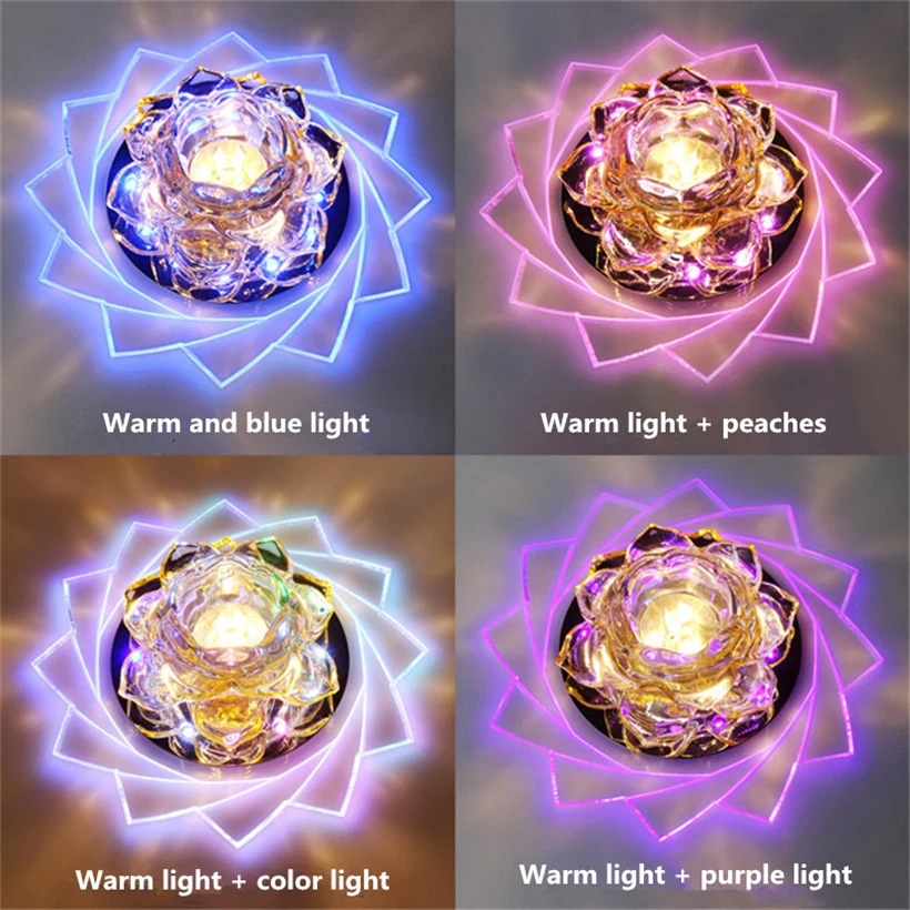 

Surface Mounted Lotus Flower LED Cell Light AC 220V 3W /5W Acrylic Double Color Bedside Bedroom Indoor Cell Lights