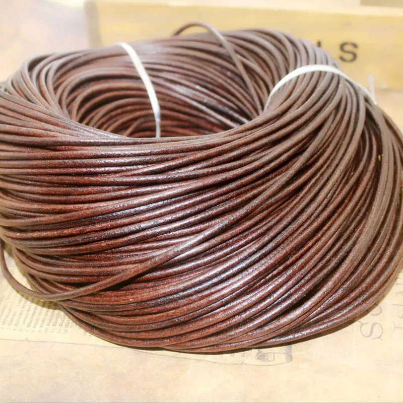 Coffee Cow Leather Strap Leather Cord String Rope Bracelet Making 2 Meters Coffee Cow Leather Strap Leather Cord String Rope Bracelet Making 2 Meters