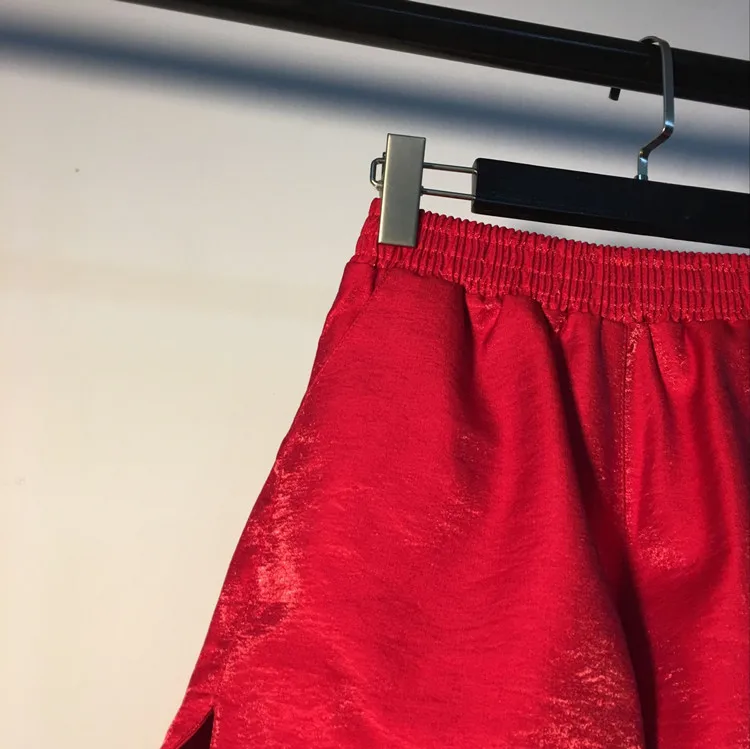 Корейская мода flash Шорты женские сезон весна-лето сплошной цвет с эластичной талией свободные широкие брюки дикая онлайн Лидер продаж