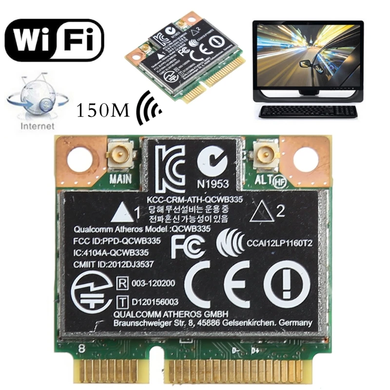 Bluetooth 4,0 Wifi Беспроводная мини PCI-E карта для hp QCWB335 AR9565 SPS 733476-001