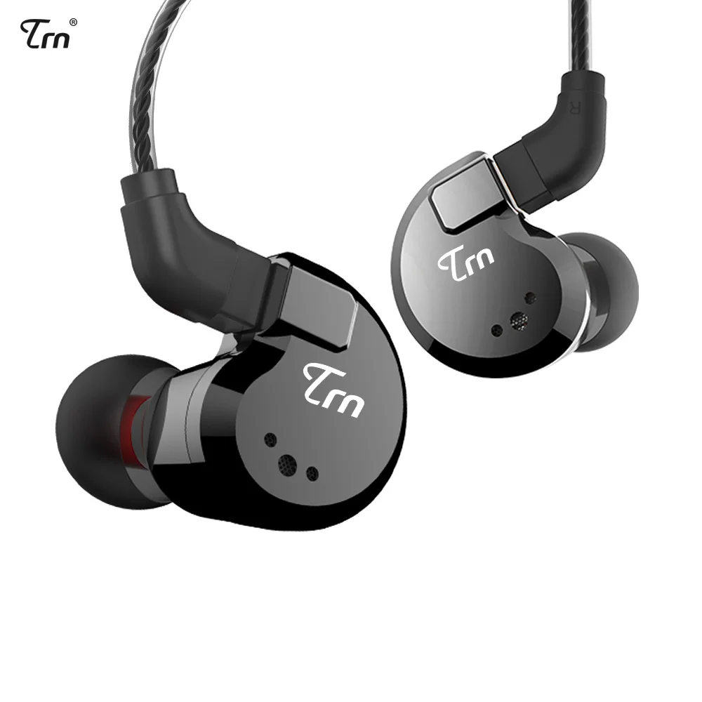 TRN V80 2BA+ 2DD гибридные металлические наушники-вкладыши HIFI DJ Monito спортивные наушники для бега ушные наушники гарнитура съемный кабель AS10 \ T2 \ V30 - Цвет: black no mic