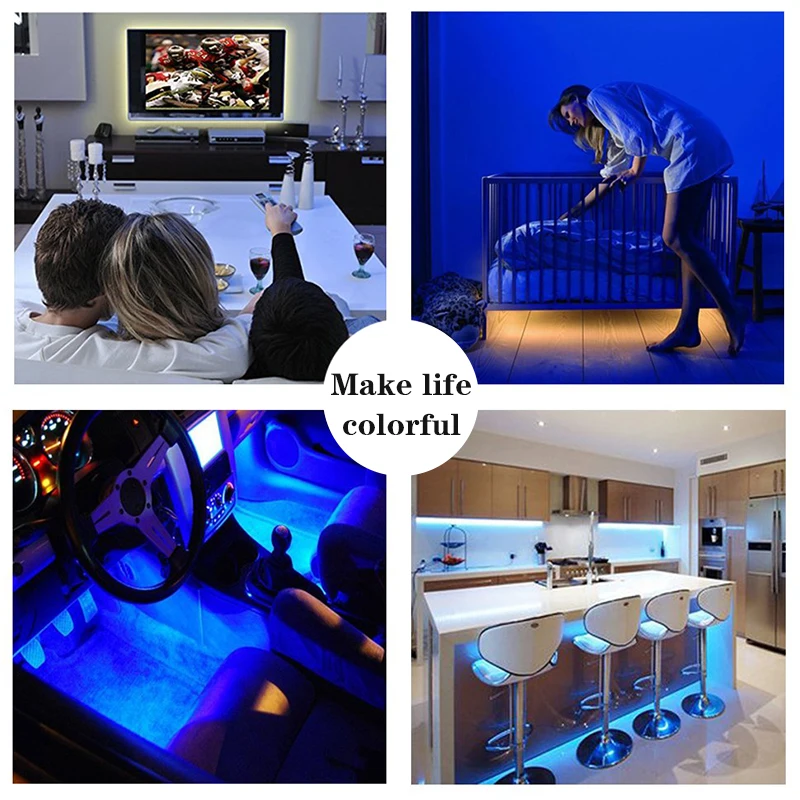 HKZZI 5V USB Светодиодная лента RGB 17 клавиш 0.5M 1M 2M 3M гибкая домашнее украшение RF пульт