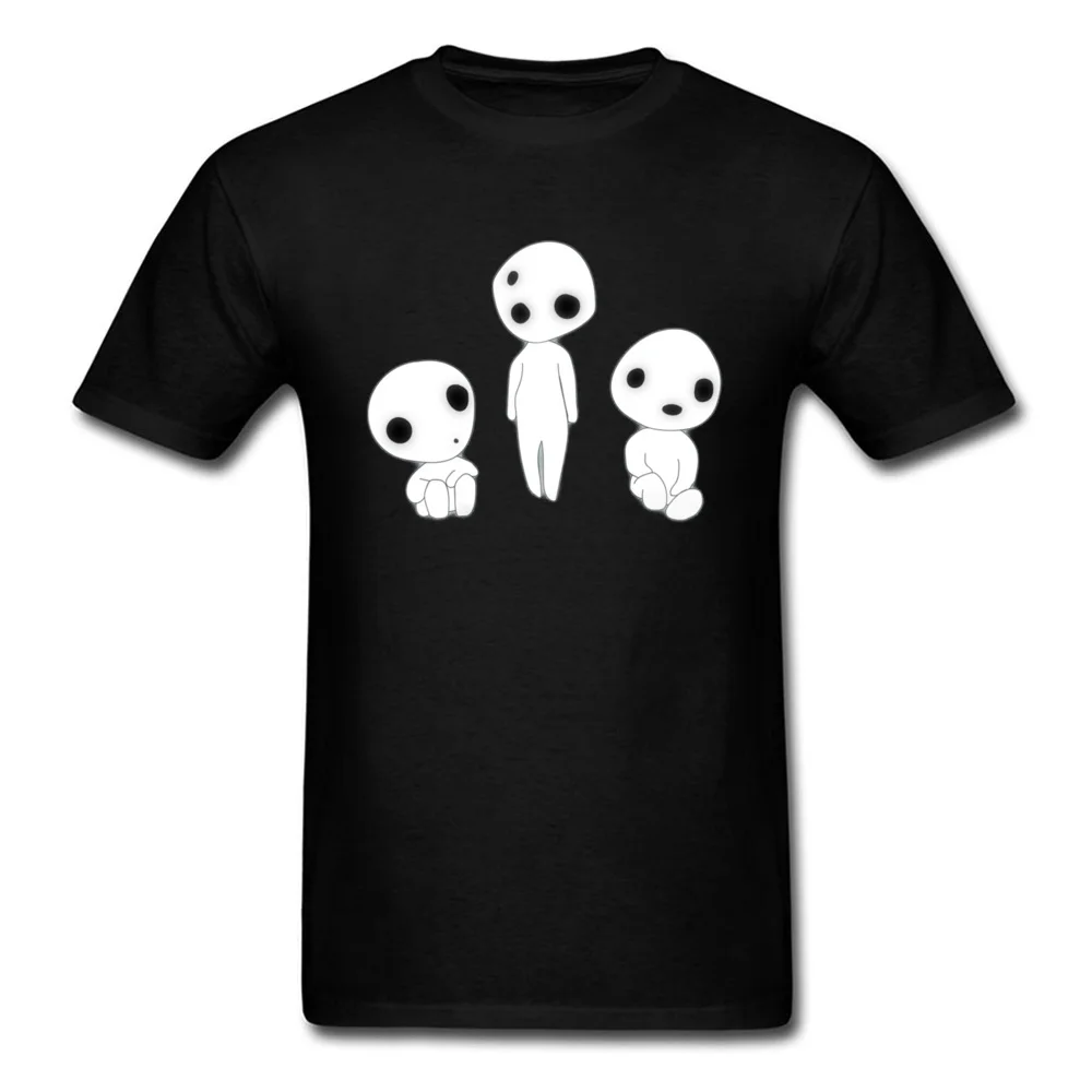Kodamas Tree spirit 12233 Gift Summer 100% Cotton Fabric O Neck Man Tops Tees Customized T Shirts Plain Short Sleeve T Shirts Kodamas Tree spirit 12233 black