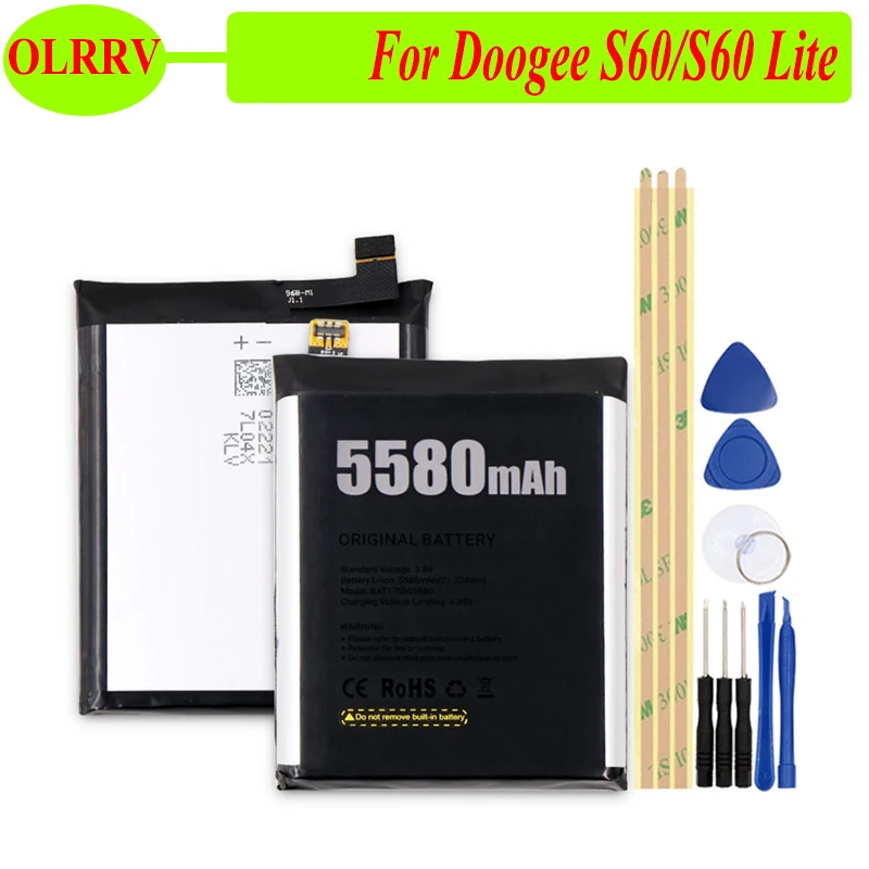 OLRRV 5580mAh Для Doogee S60 Lite замена батареи Bateria смартфон с инструментами|Аккумуляторы