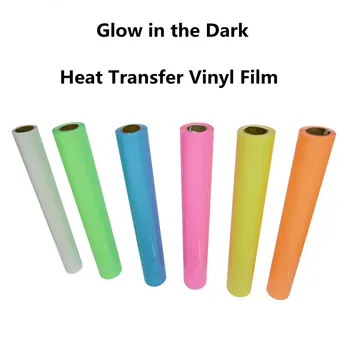 

SUNICE DIY Design 7 colors 50cmX30cm Sheet pack Glow in the Dark Heat Transfer Vinyl Iron on T-shirt Decoration Clothing