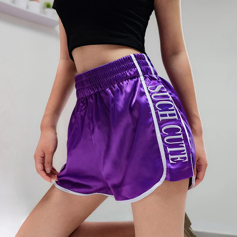 

HEYounGIRL Casual Loose Harajuku Women Shorts Elastic High Waisted Short Shorts 2018 Summer Hip Hop Embroidery Lady Short Pants