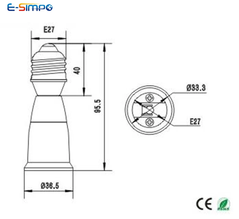 E27 удлинитель патрона света E26 к E26 удлинитель патрона E27 к E27 держатель лампы адаптер сплиттер подходит светодиодный/КЛЛ-лампа термостойкая