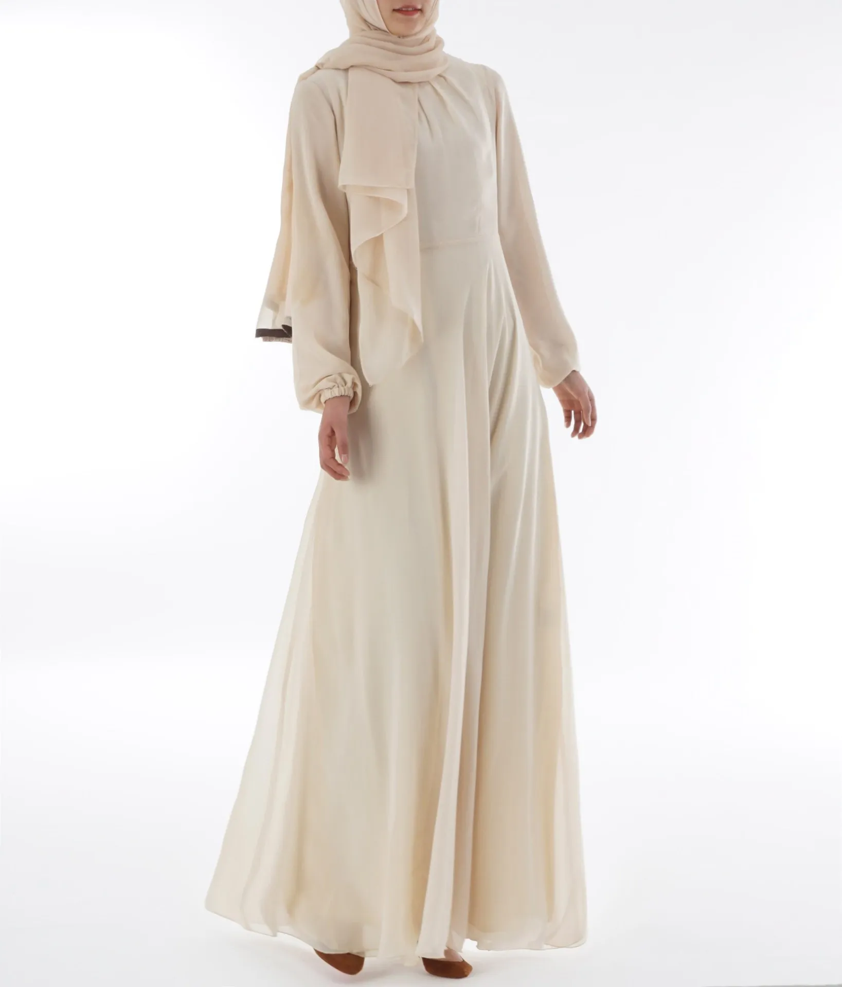 Высококачественное шифоновое мусульманское платье летнее платье с длинными рукавами мусульманское платье летнее платье