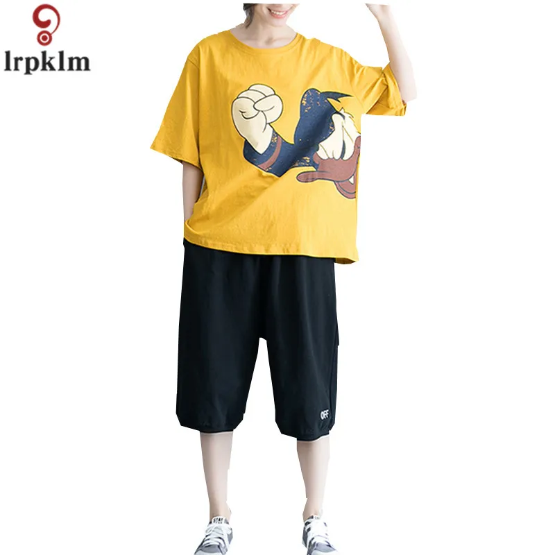 Large Size Women's Clothing T Shirt Cartoon Print Leisure T-Shirts For Women Thin And Wild Short Sleeves Female T-Shirt LZ769