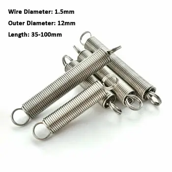 

2PcsWire Diameter 1.5mm 304 Stainless Steel Dual Hook Small Expansion Tension Spring Outer Diameter 12mm Hardware Accessories