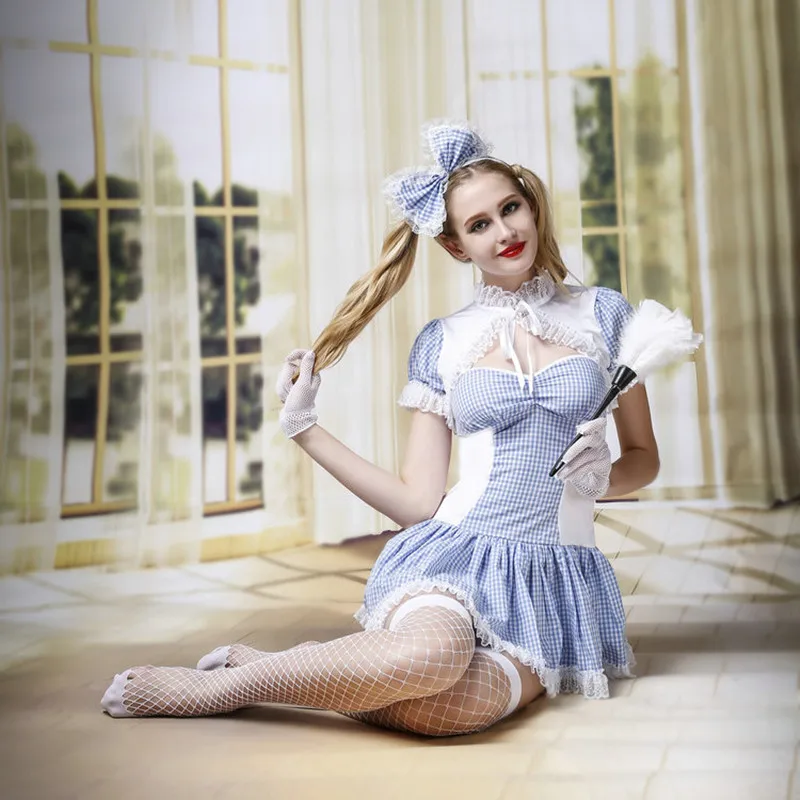 New Arrival Women Sexy French Maid Costume Exotic Halloween Maid