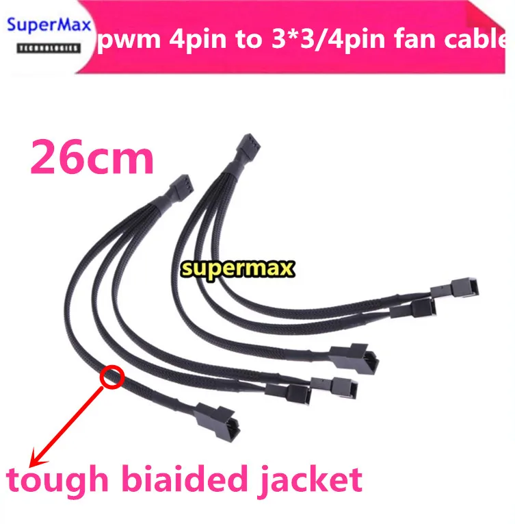 100/500 шт Высокое качество 4 pin PWM кабель вентилятора от 1 до 3 способов сплиттер