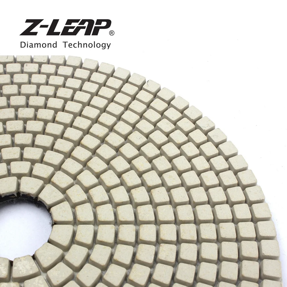 Z-LEAP, 7 шт., 6 дюймов, алмазная полировальная площадка для бетона, гранита, мрамора, каменный шлифовальный диск, 150 мм, белый абразивный диск толщиной 3 мм