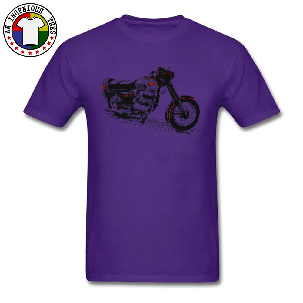 Unique Classic Motorcycle Short Sleeve Summer Autumn Tops Shirt New Arrival Crewneck Cotton Fabric T Shirt Student T Shirt Classic Motorcycle purple