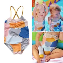 Новые милые детские купальники для маленьких девочек бикини Купальники Купальник Красочные Отпечатано купальный костюм летняя пляжная одежда