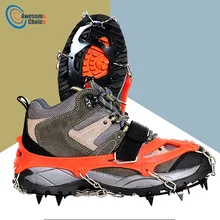 M/L Size Crampons 12 Teeth Outdoor Mountaineering Hiking Antislip Ice Snow Shoe Spikes Shoe Crampons Skidproof High Quality