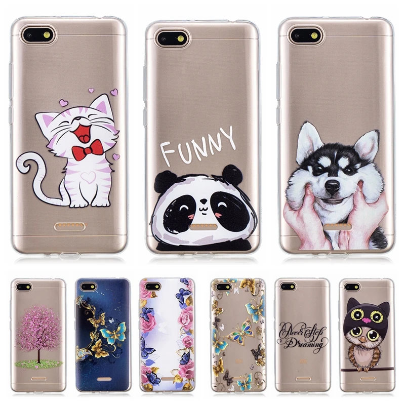 Xiaomi Redmi 6a Case Cover Cartoon Panda Dog Cat Soft Silicone Clear Phone on for 6 Xiomi Redmi6 Women |